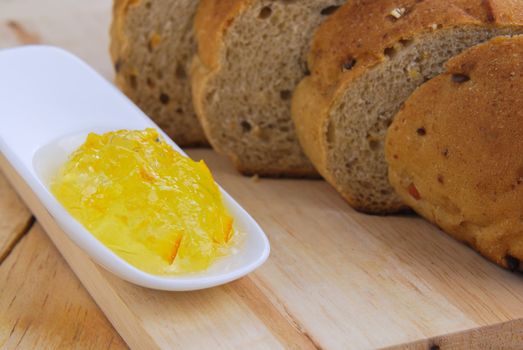 Orange jam and Wholegrain bread