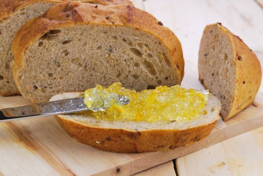 Orange jam and Wholegrain bread