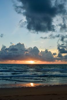 Beautiful sunset / sunrise sky with clouds