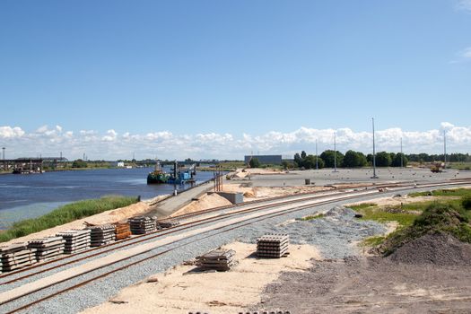 new commercial dock construction at riverside