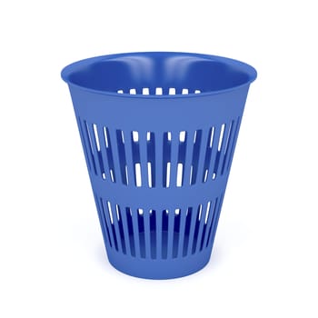 Trash can on white background