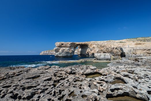 Azure Window, natural arch on Gozo island, Malta