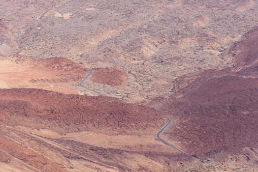 View on road from Teide Volcano, Tenerife, Spain