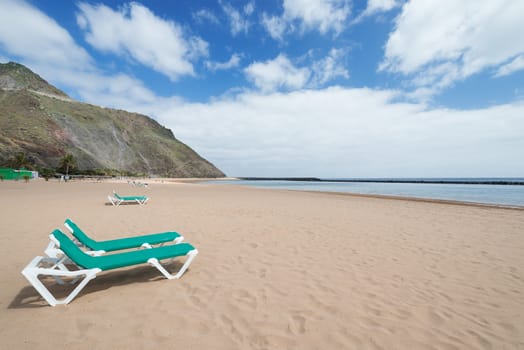 Beach bed on San Andres Beach, Tenerife, Spain