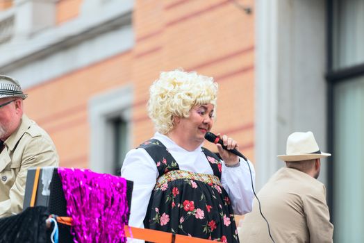 OSLO, NORWAY - JUNE 28: Europride parade in Oslo on June 28, 2014. The Parade is 3 km long.