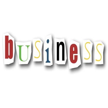 Creative divided word - business