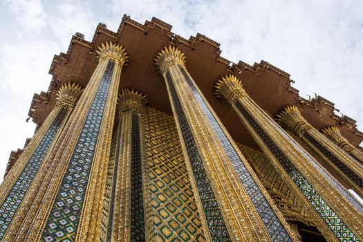 the beautiful of top view of Thai public chapel in the middle part of Thailand