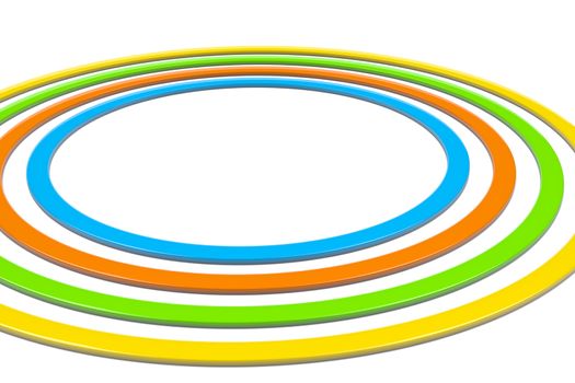 Colorful Rings on White Background 3D Illustration