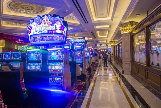 LAS VEGAS - MARCH 15 : The interior of the Venetian Casino in Las Vegas on March 15, 2014. With more than 4000 suites it's one of the most famous hotels in the world.