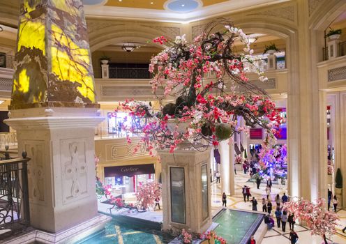 LAS VEGAS - MARCH 15 : The interior of the Venetian hotel & Casino in Las Vegas on March 15 , 2014. With more than 4000 suites it's one of the most famous hotels in the world.