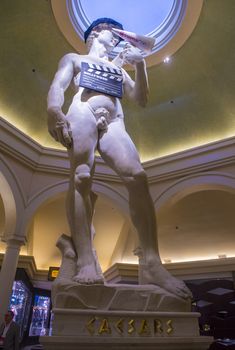 LAS VEGAS - MARCH 25: A dressed-up statue of David at the CinemaCon, the official convention of the National Association of Theatre Owners, at Caesars Palace on March 25, 2014 in Las Vegas , Nevada