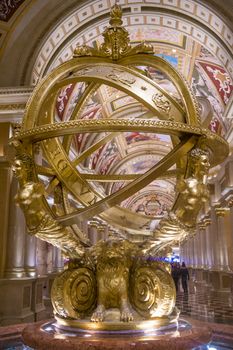 LAS VEGAS - APRIL 05 : The interior of the Venetian hotel & Casino in Las Vegas on April 05, 2014. With more than 4000 suites it's one of the most famous hotels in the world.