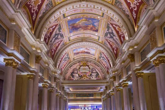 LAS VEGAS - APRIL 05 : The interior of the Venetian hotel & Casino in Las Vegas on April 05, 2014. With more than 4000 suites it's one of the most famous hotels in the world.