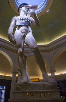 LAS VEGAS - MARCH 25: A dressed-up statue of David at the CinemaCon, the official convention of the National Association of Theatre Owners, at Caesars Palace on March 25, 2014 in Las Vegas , Nevada