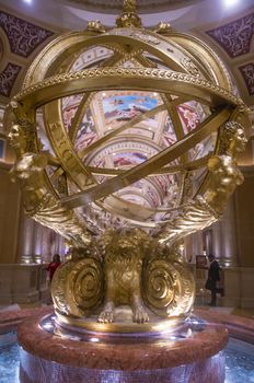 LAS VEGAS - APRIL 05 : The interior of the Venetian hotel & Casino in Las Vegas on April 05, 2014. With more than 4000 suites it's one of the most famous hotels in the world.