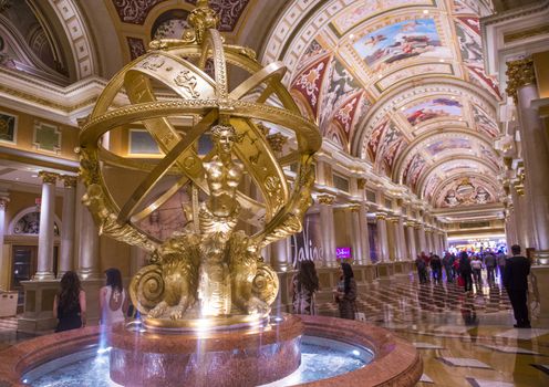 LAS VEGAS - APRIL 05 : The interior of the Venetian hotel & Casino in Las Vegas on April 05, 2014. With more than 4000 suites it's one of the most famous hotels in the world.