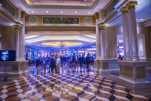 LAS VEGAS - APRIL 05 : The interior of the Venetian hotel & Casino in Las Vegas on April 05, 2014. With more than 4000 suites it's one of the most famous hotels in the world.