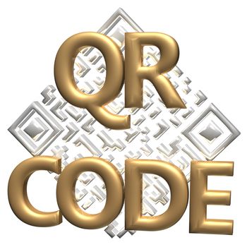 Abstract example of a three-dimensional QR code as a background