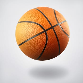 One basketball on plain background 