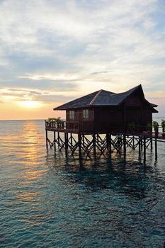 Stilt houses in Sipadan Mabul Resort - Malaysia