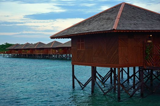 Stilt houses in Sipadan Mabul Resort - Malaysia