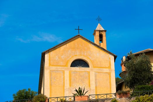 Oratory dedicated to St. Erasmo (XVI century) in Bonassola, ancient village, La Spezia, Liguria, Italy