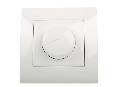 round electrical switch isolated on white background