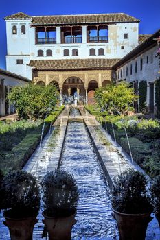 Generallife Alhambra White Palace Fountain Garden Granada Andalusia Spain