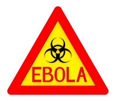 Ebola biohazard sign isolated on white 3d render