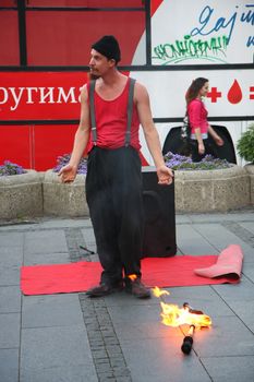  Flame-thrower at Buskers festival Belgrade,August 2011.