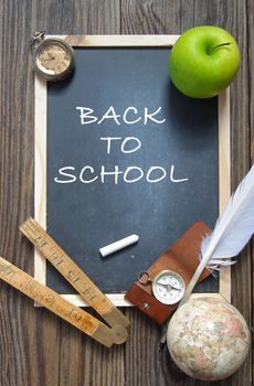 Back to school written on a blackboard 