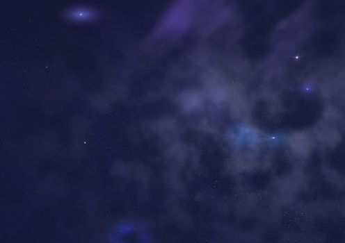 Far being shone nebula and star field against space. "Elements of this image furnished by NASA".