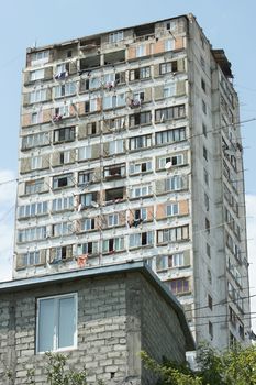 Modern industrialized buildings in the suburbs of Tbilisi, Georgia, Europe          