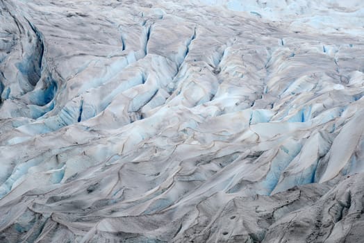 Ice crack feature at Mendenhall Glacier in Juneau, Alaska