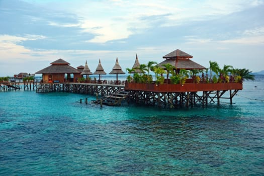 Stilt houses in Sipadan Mabul Resort - Malaysia