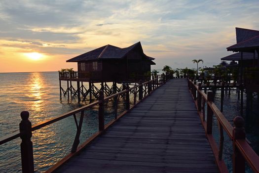 Stilt houses in Sipadan Mabul Resort - Malaysia