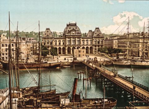 Bourse and docks, Havre, France,