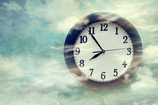 Wall clock on surreal looking background