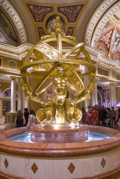 LAS VEGAS - APRIL 05 : The interior of the Venetian hotel & Casino in Las Vegas on April 05, 2014. With more than 4000 suites it's one of the most famous hotels in the world.