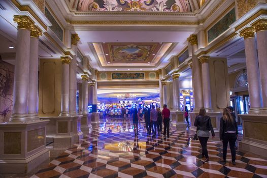 LAS VEGAS - APRIL 05 : The interior of the Venetian hotel & Casino in Las Vegas on April 05, 2014. With more than 4000 suites it's one of the most famous hotels in the world.