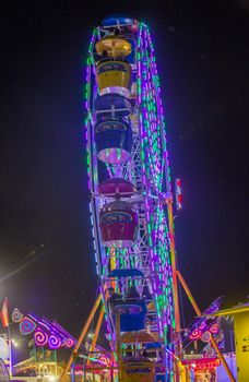 LOGANDALE , NEVADA - APRIL 10 : Amusement park at the Clark County Fair and Rodeo held in Logandale Nevada , USA on April 10 , 2014 