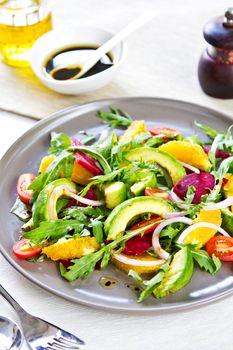 Avocado with Orange and Beetroot salad by Balsamic dressing