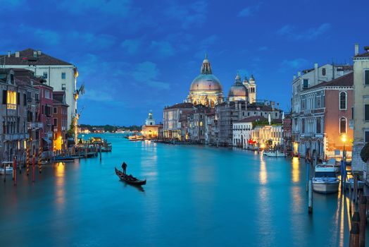 Grand Canal and Basilica Santa Maria della Salute, Venice, Italy and sunny day 