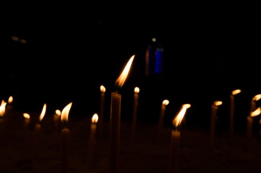Candles of faith in church
