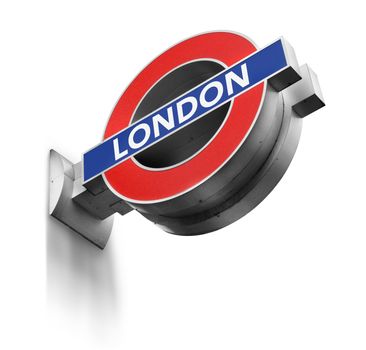 Underground station sign Londong isolated on white background