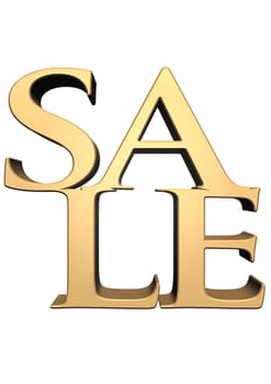 Glossy three-dimensional inscription Sale as a sign.