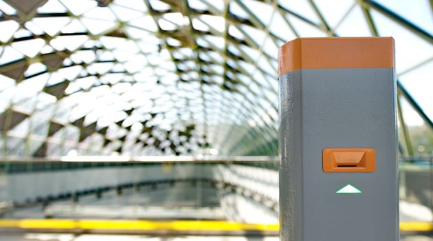 Ticket validator at an underground station