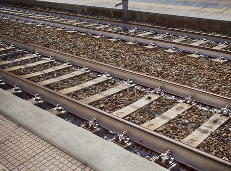 The railway in close up, hdr image