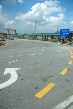 KLCCT, Malaysia - June 7, 2013: Road traffic at Kuala Lumpur Low Cost Carrier Terminal (KLCCT), Malaysia.