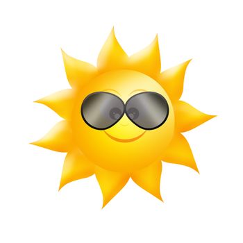 illustration of sun with sunglasses